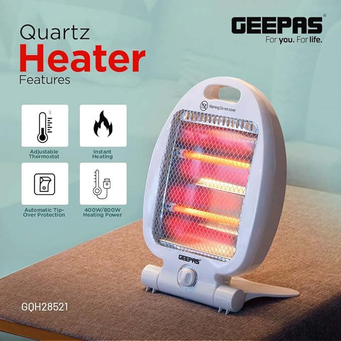 Geepas Quartz Heater 800w power