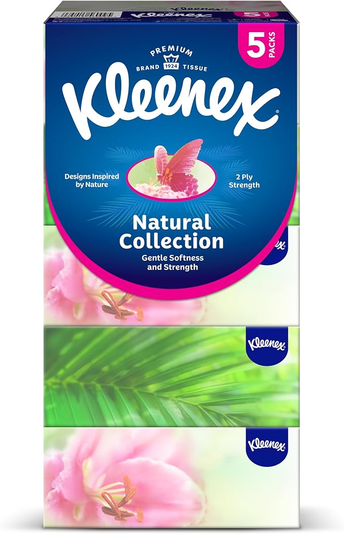 Kleenex Facial Tissue Natural Collection 170 sheets-Pack of 5