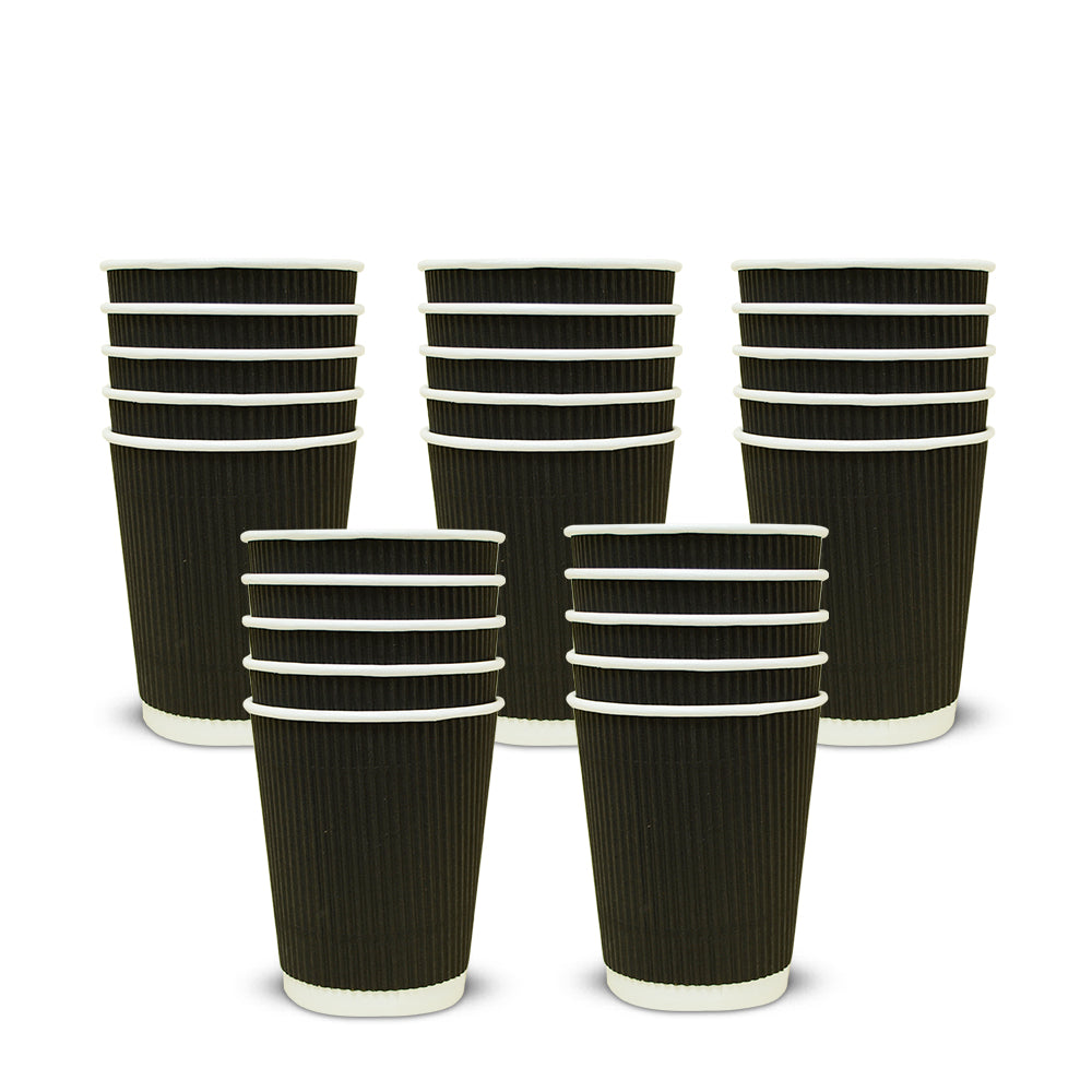Black Straight Ripple Cup 6.5OZ | Pack of 25