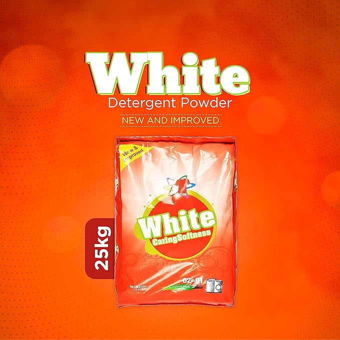 White Caring softness Laundry Detergent 2 in 1 | 25kg