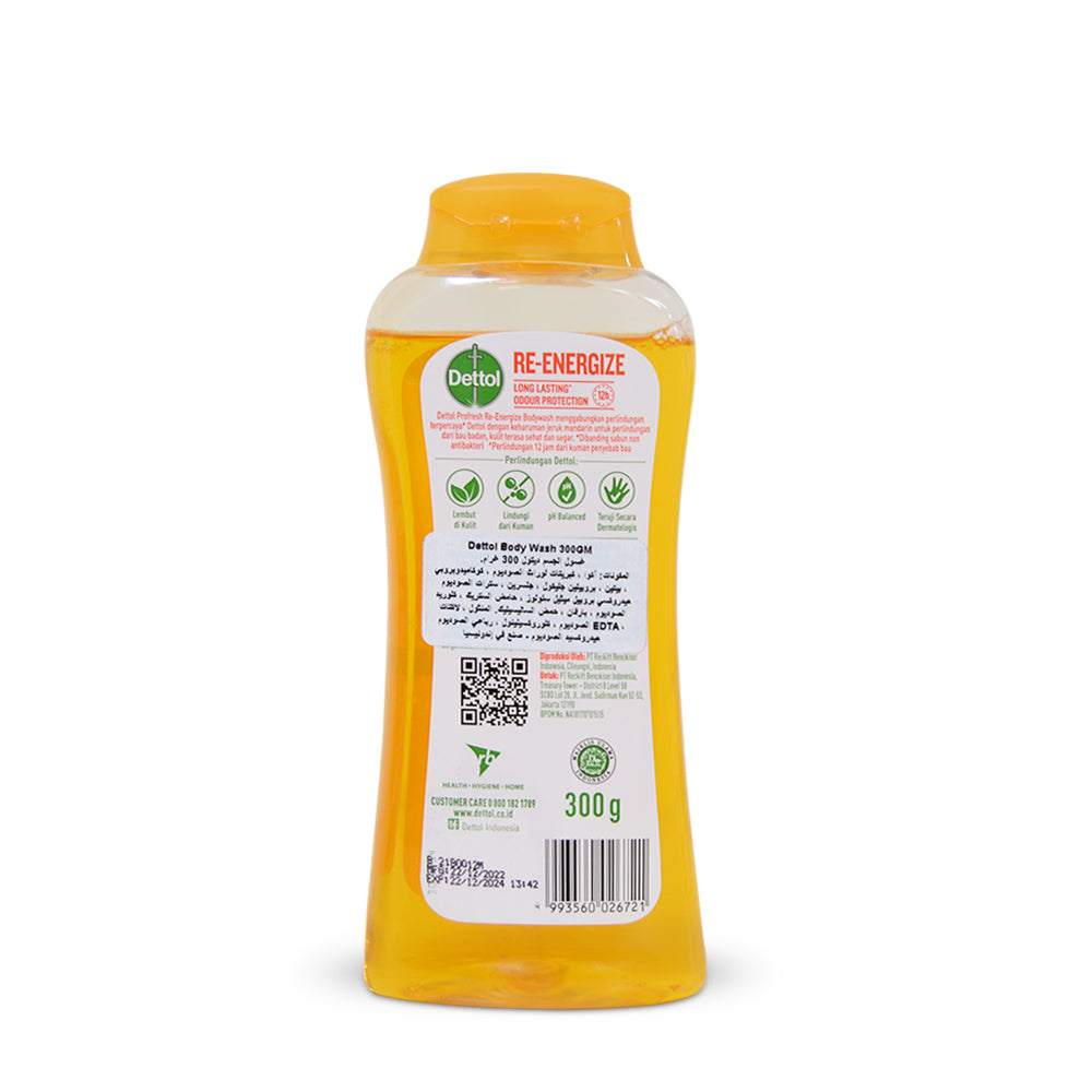 Dettol Antibacterial Body Wash Re-Energize Mandarin Orange 300ml