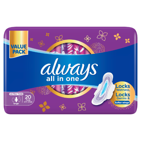 Always Ultra thin with Wings 20 Pads - Large