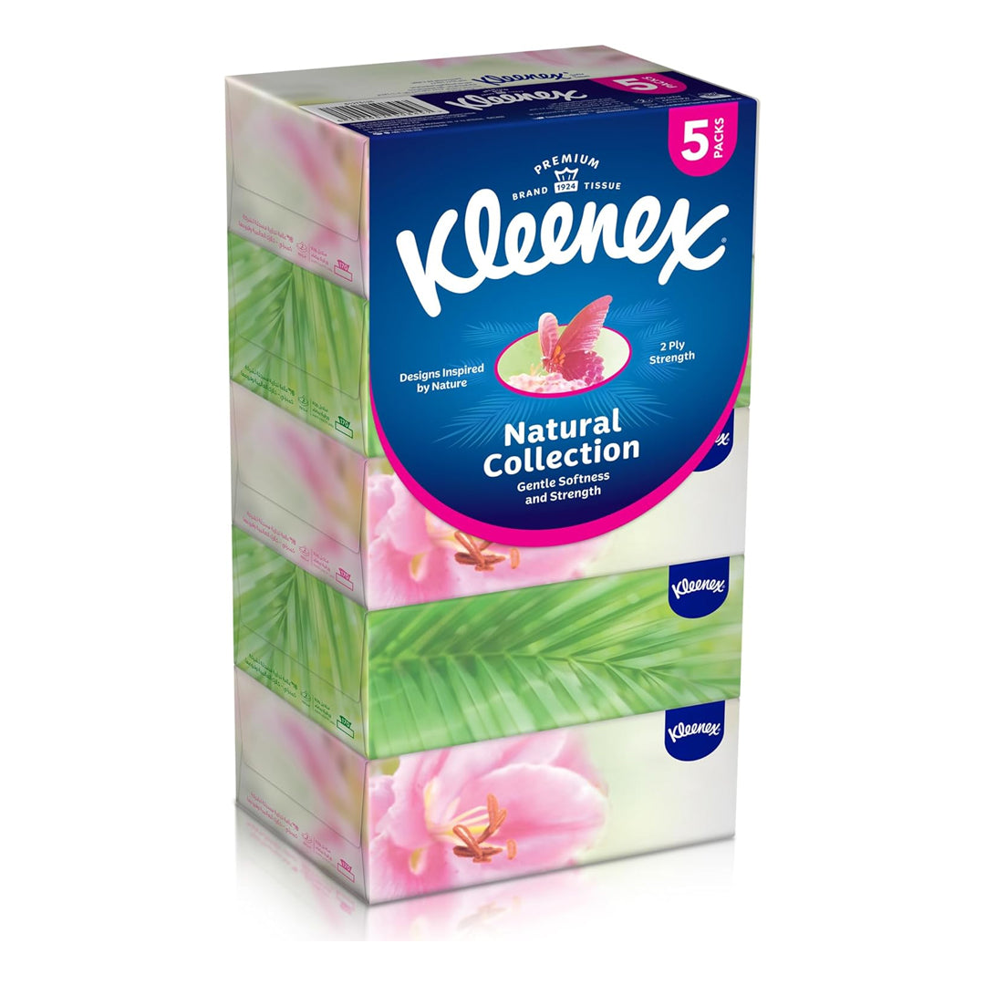 Kleenex Facial Tissue Natural Collection 170 sheets-Pack of 5