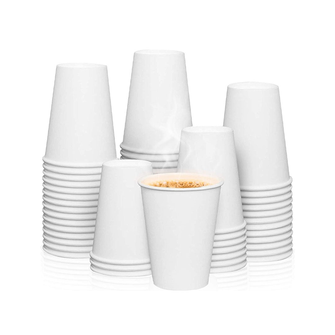 White HD Paper Cups 12OZ - Pack of 50