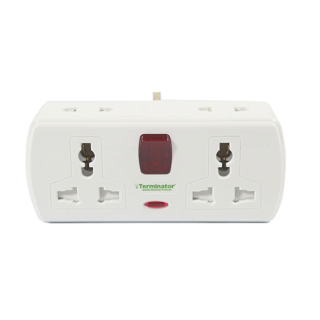 Terminator 4 Way Universal T-Socket With One Switch and Indicator Esma Approved