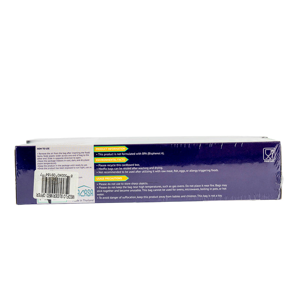 MedFlo Slider Bag 22X21cm Medium ( 15 + 15 ) Bags