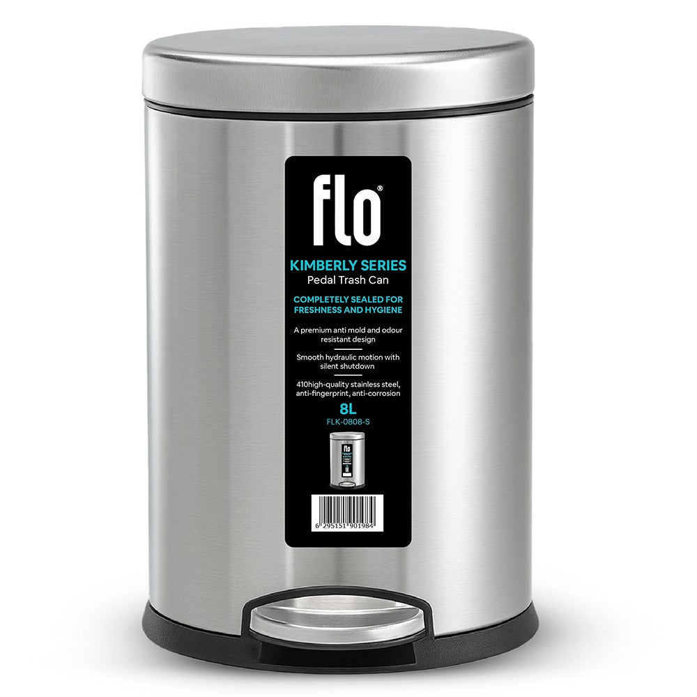 FLO S.S DUSTBIN - KIMBERLY  MATT STEEL 8L