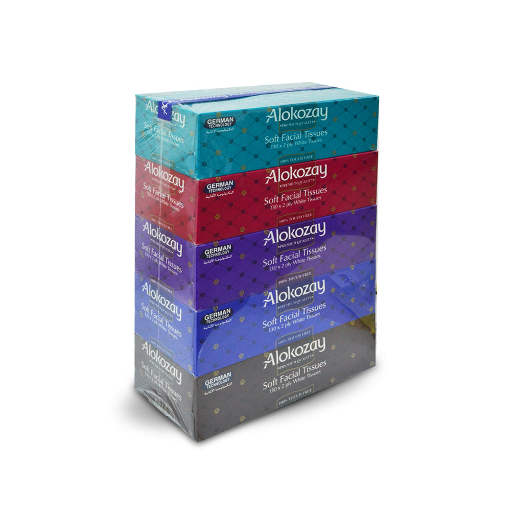 Alokozay Facial Tissue 130 sheets x 2 ply    |    Pack of 5