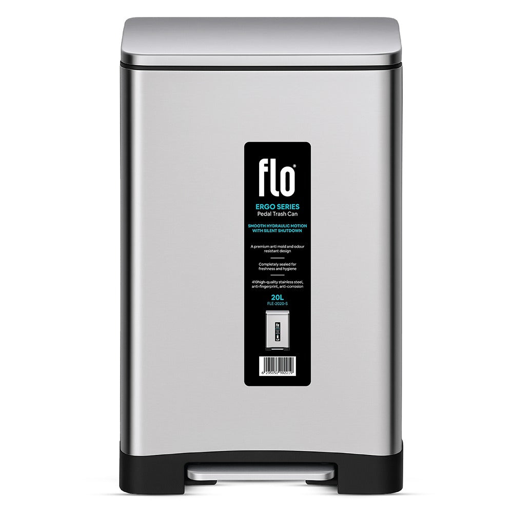 FLO S.S DUSTBIN - ERGO MATT STEEL 20L