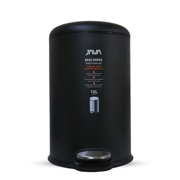 سلة مهملات 12 لترًا، لون أسود، طراز JH8853