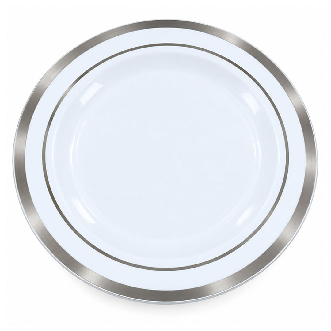 DISP. PLATE W/SILVER RIM 10" 12PCS