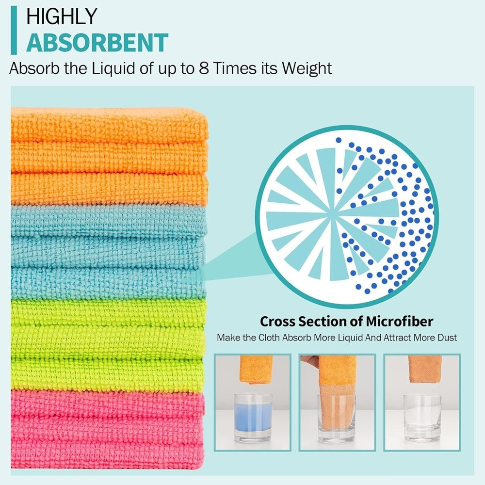 CLEANY GENIE Microfiber Cloth Mix pack of 6