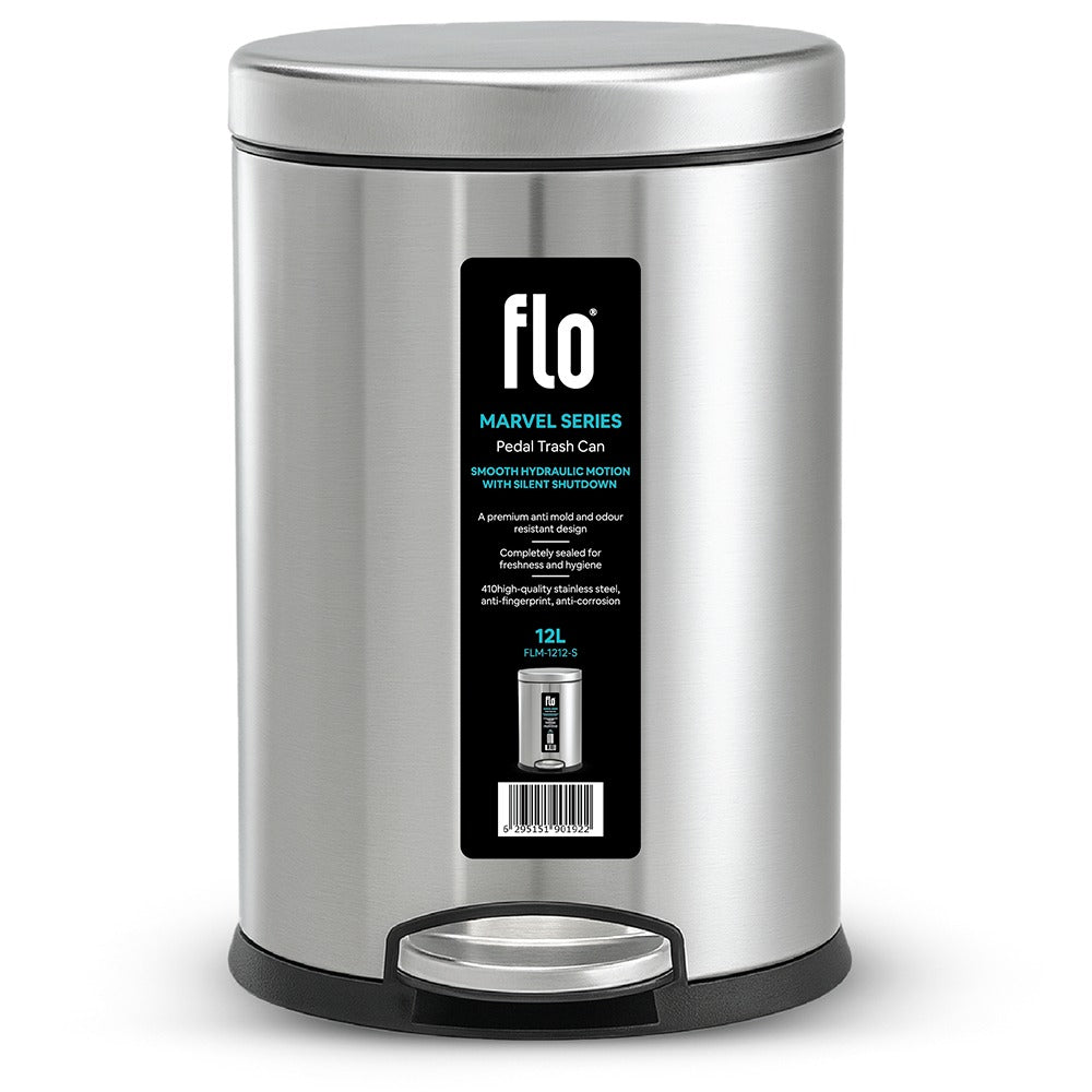 FLO DUSTBIN - MARVEL MATT STEEL 12L