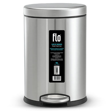 FLO S.S DUSTBIN - KIEVE  MATT STEEL 18L