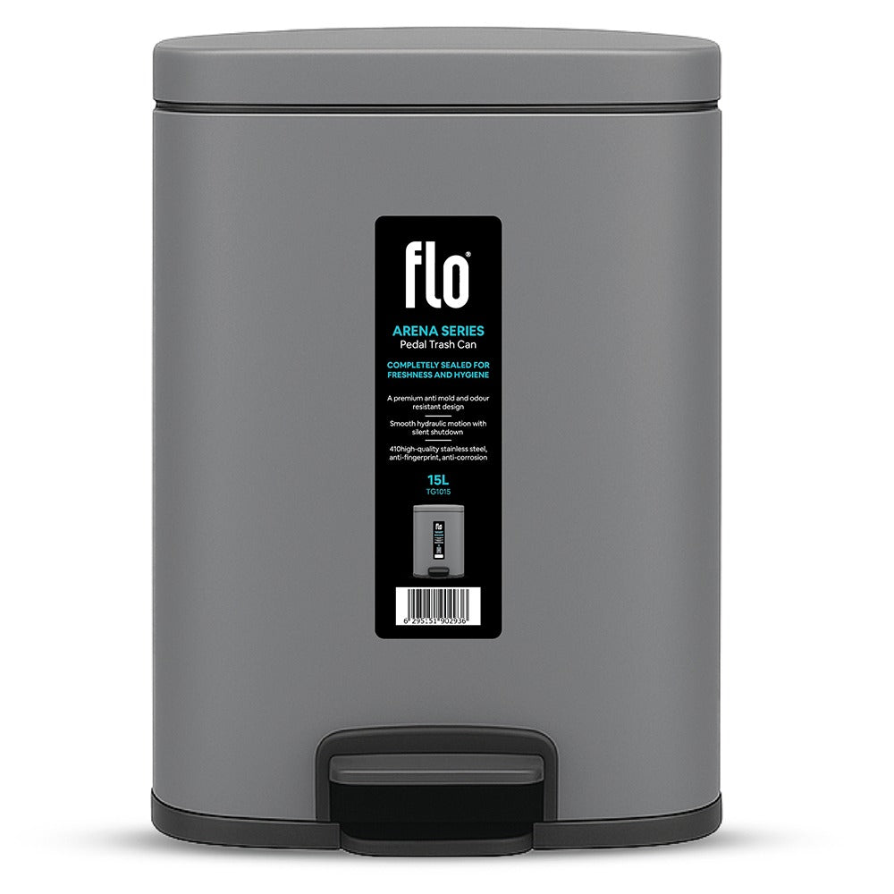 FLO S.S DUSTBIN - ARENA   TITANIUM GRAY 15L