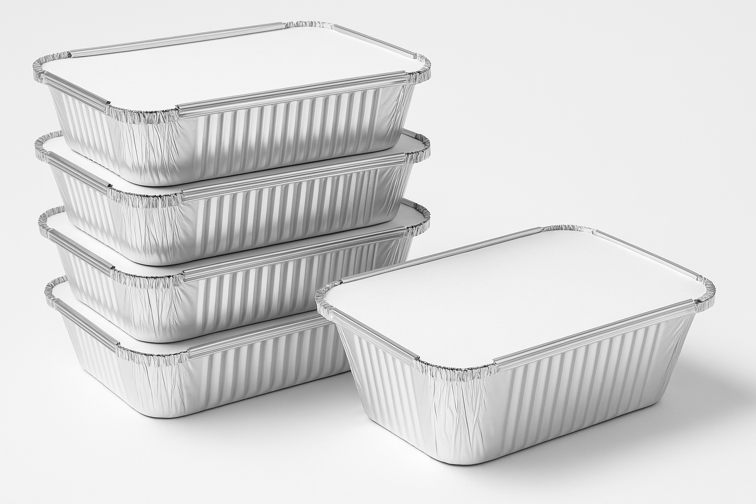 1900 CC Aluminum Container with Lid Pack of 5