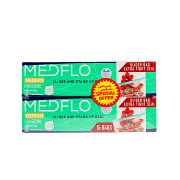 MedFlo Slider Bag 22X21cm Medium ( 15 + 15 ) Bags