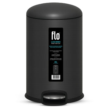 FLO S.S DUSTBIN - LUXE  BLACK 20L