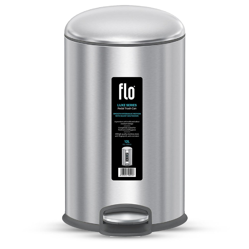 FLO S.S DUSTBIN - LUXE  MATT STEEL 12L