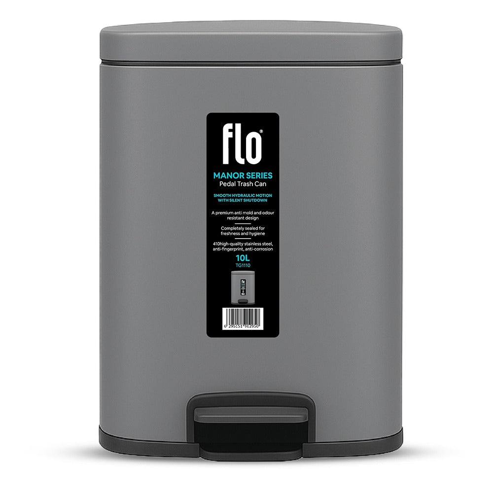 FLO DUSTBIN - MANOR  TITANIUM GRAY 10L