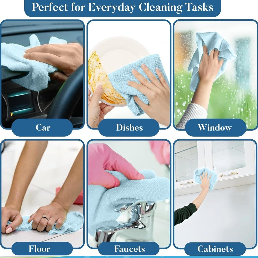 CLEANY GENIE Microfiber Cloth Tear A Towel - AQUA