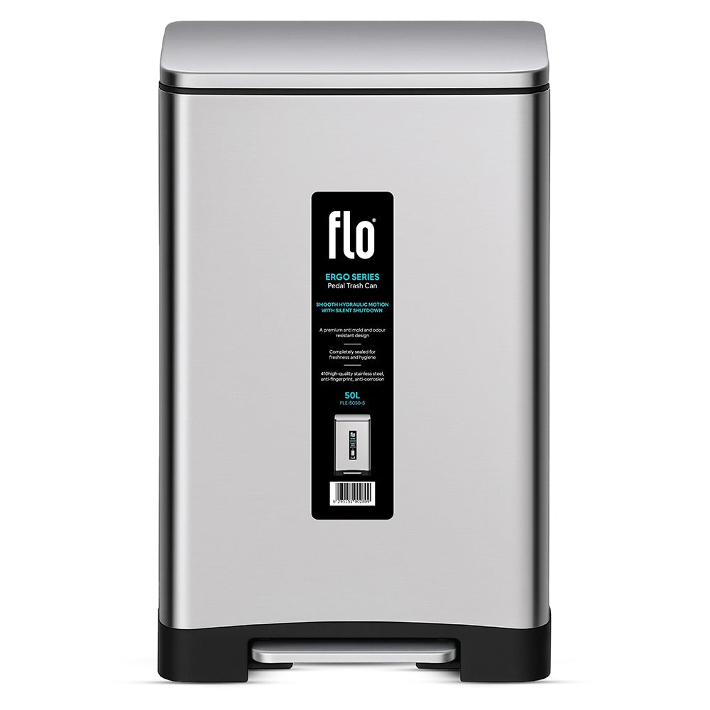 FLO S.S DUSTBIN - ERGO MATT STEEL 50L