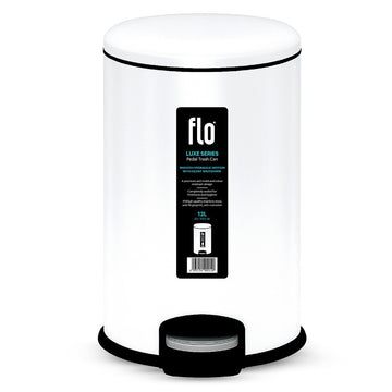 FLO S.S DUSTBIN - LUXE WHITE 12L