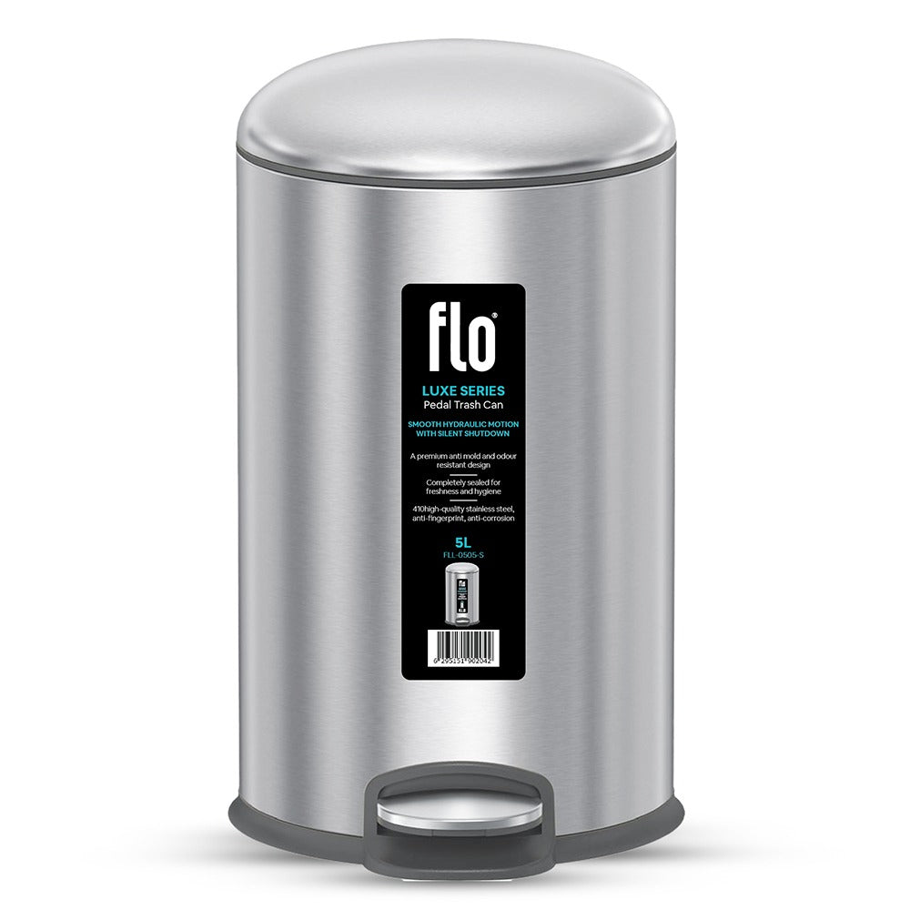 FLO S.S DUSTBIN - LUXE  MATT STEEL 5L