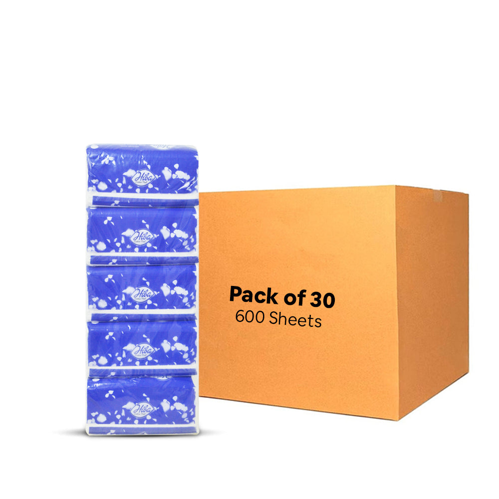 Hiba Soft Facial Tissue Pack 600 Sheets| Pack of 30 | CTN