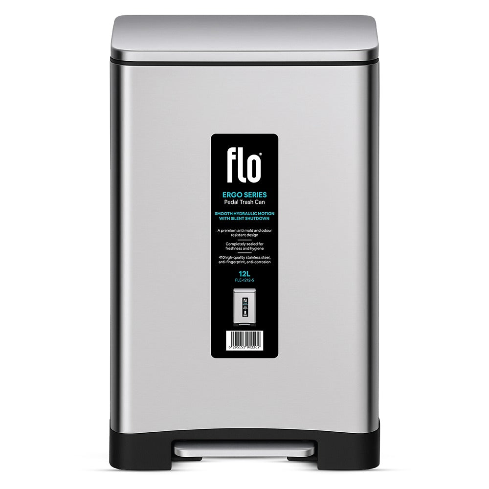 FLO S.S DUSTBIN - ERGO MATT STEEL 12L