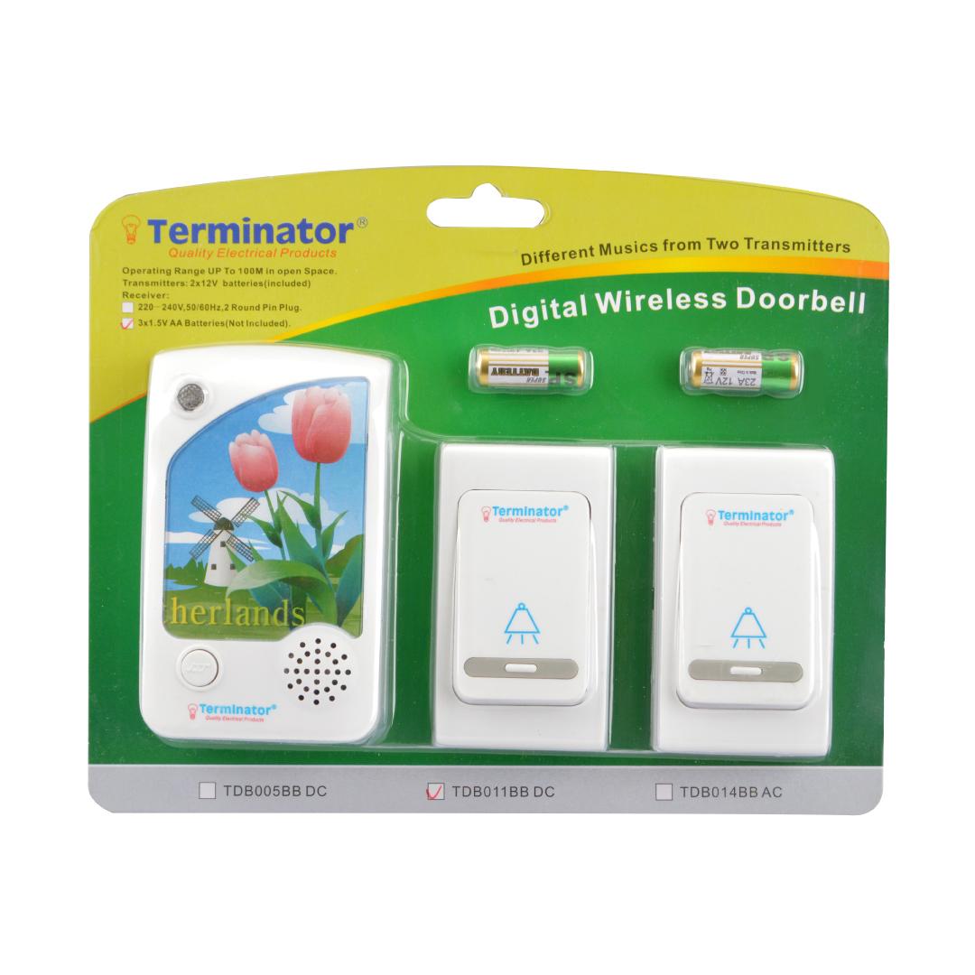 Terminator Door Bell Digital Wireless With 38 Different Melodies + 2T with 1R- DC