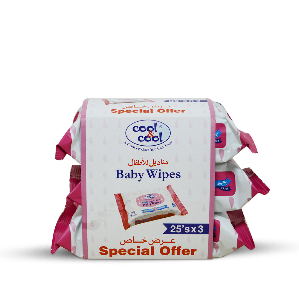 C&C Baby Wipes 25s Travel Pack   |   Pack of 3
