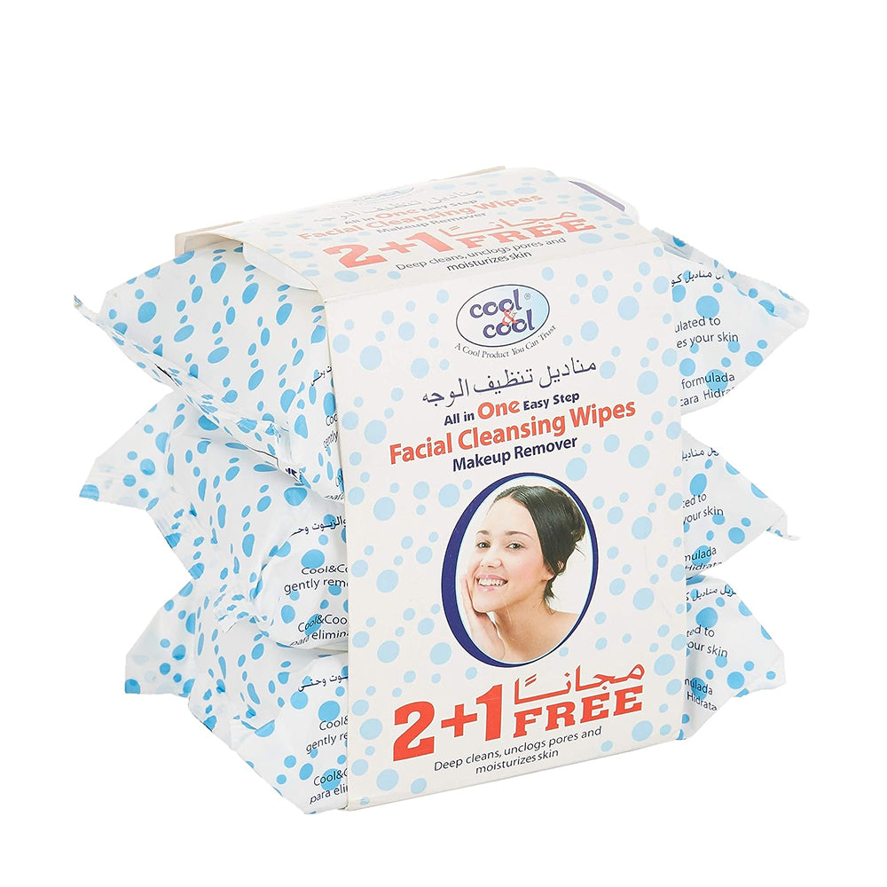 سي اند سي مناديل حريرية مزيلة للمكياج مع غطاء 33 منديل | عبوة من 3 قطع |