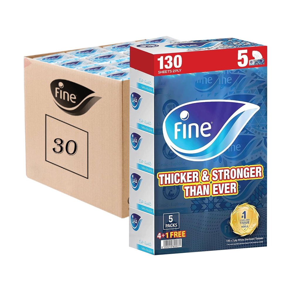 Fine Classic Euphoria Tissue 130 Sheets 2 Ply-Pack of 30