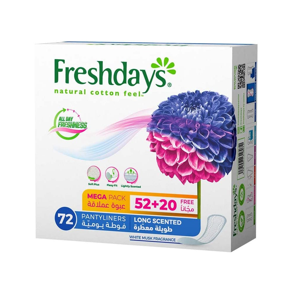 FRESHDAYS 72 PANTYLINERS LONG SCENTED