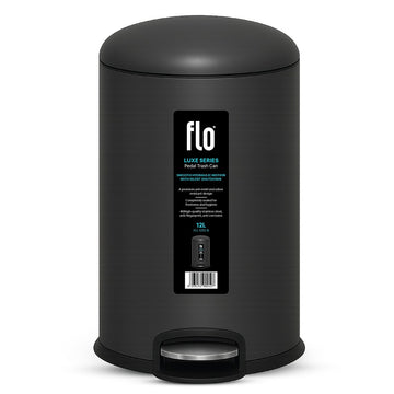 FLO S.S DUSTBIN - LUXE  BLACK 12L