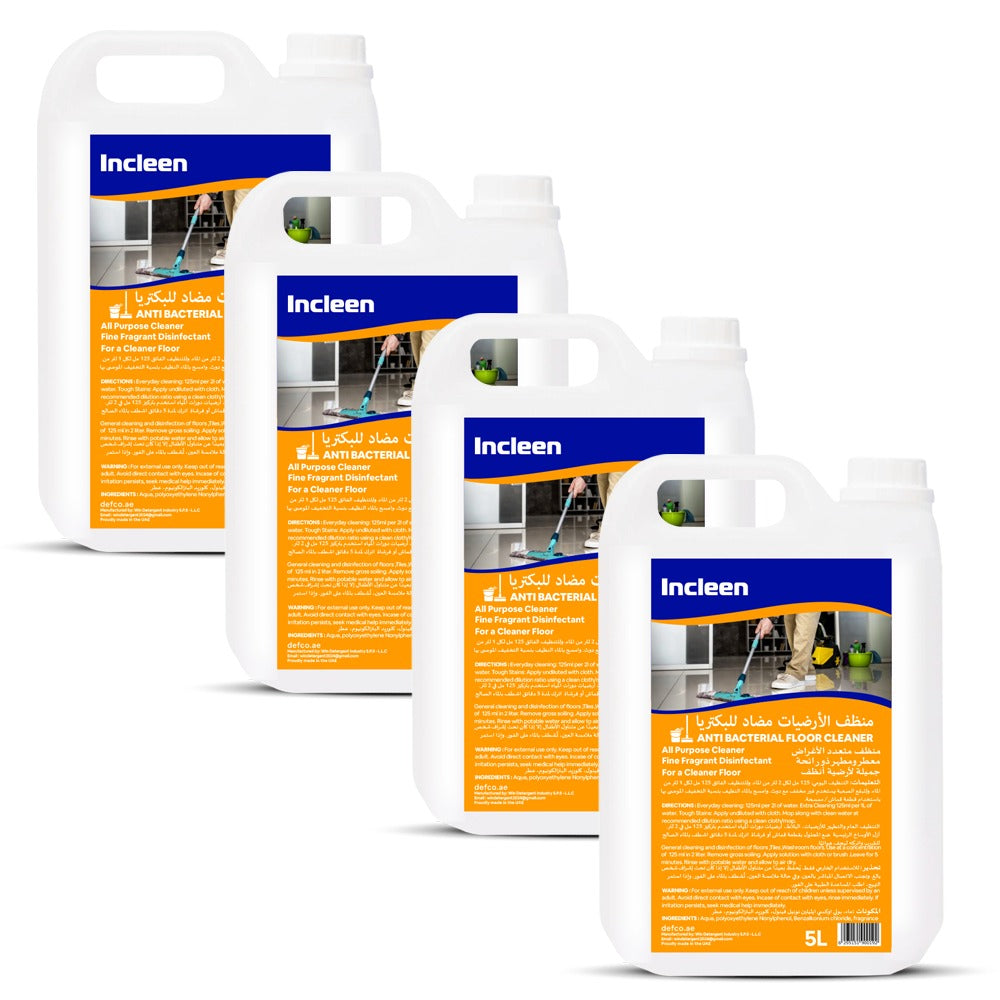 INCLEEN Antibacterial Floor Cleaner 5L   |   Pack of 4