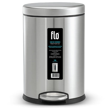 FLO S.S DUSTBIN - KIEVE  MATT STEEL 12L
