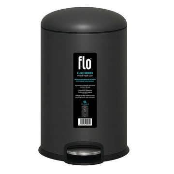 FLO S.S DUSTBIN - LUXE  BLACK 5L