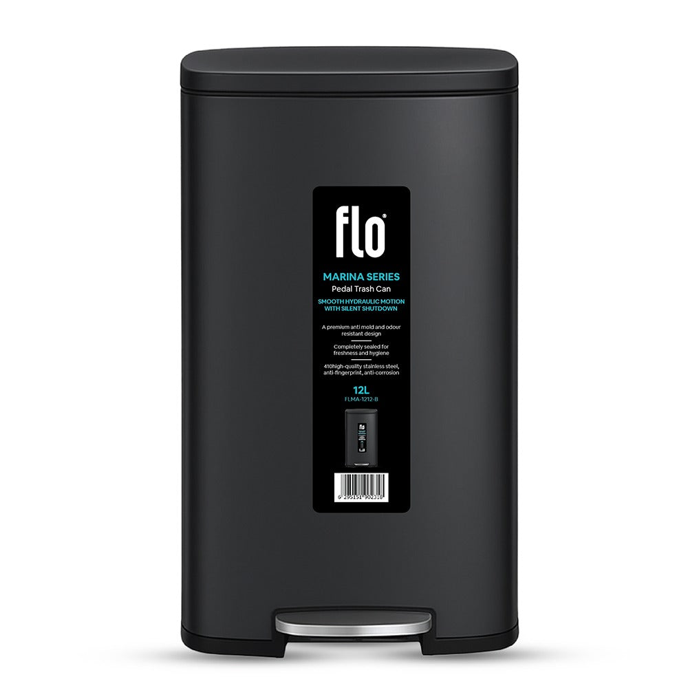 FLO DUSTBIN - MARINA BLACK 12L