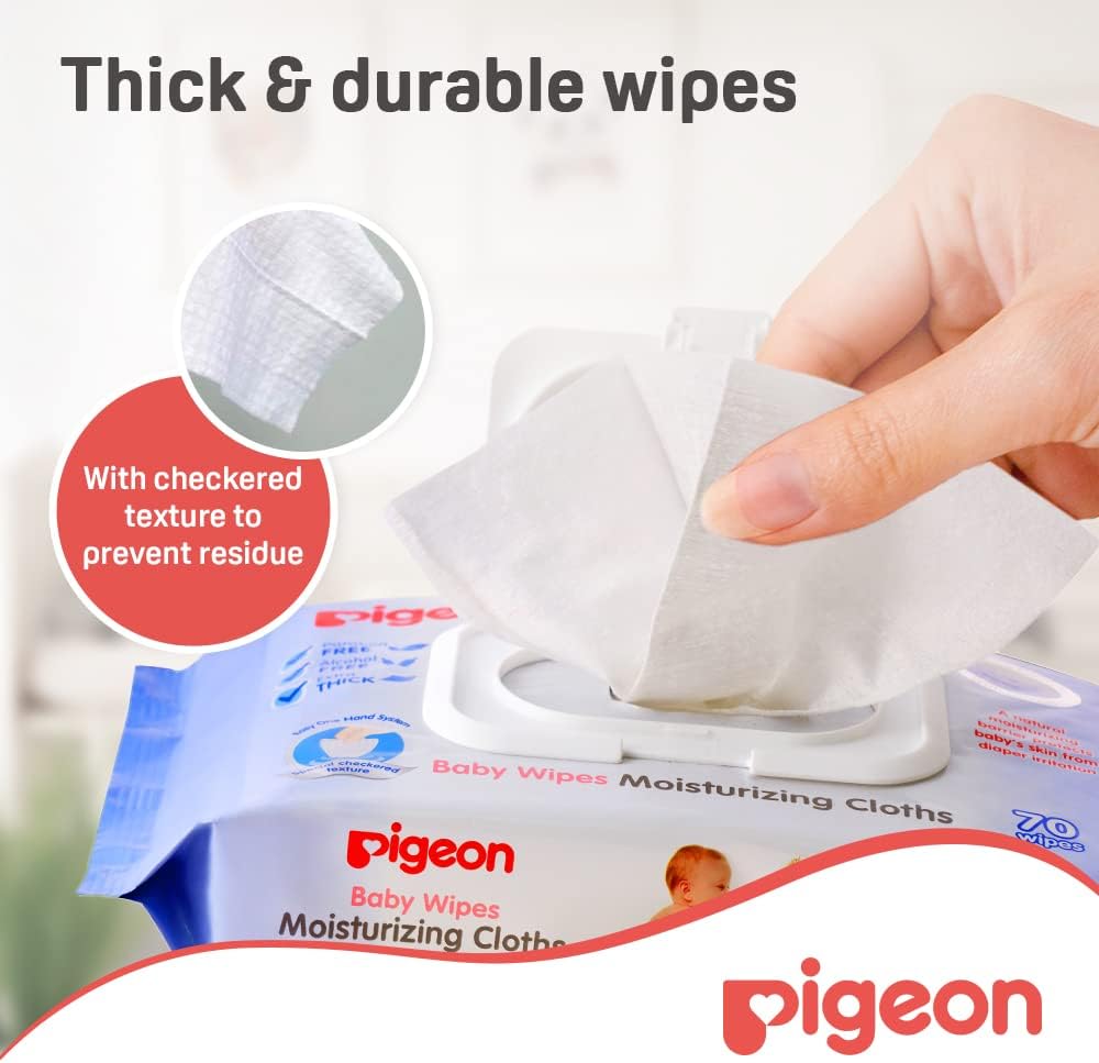 PIGEON BABY WIPES MOISTURIZING CLOTHS 70 SHEETS