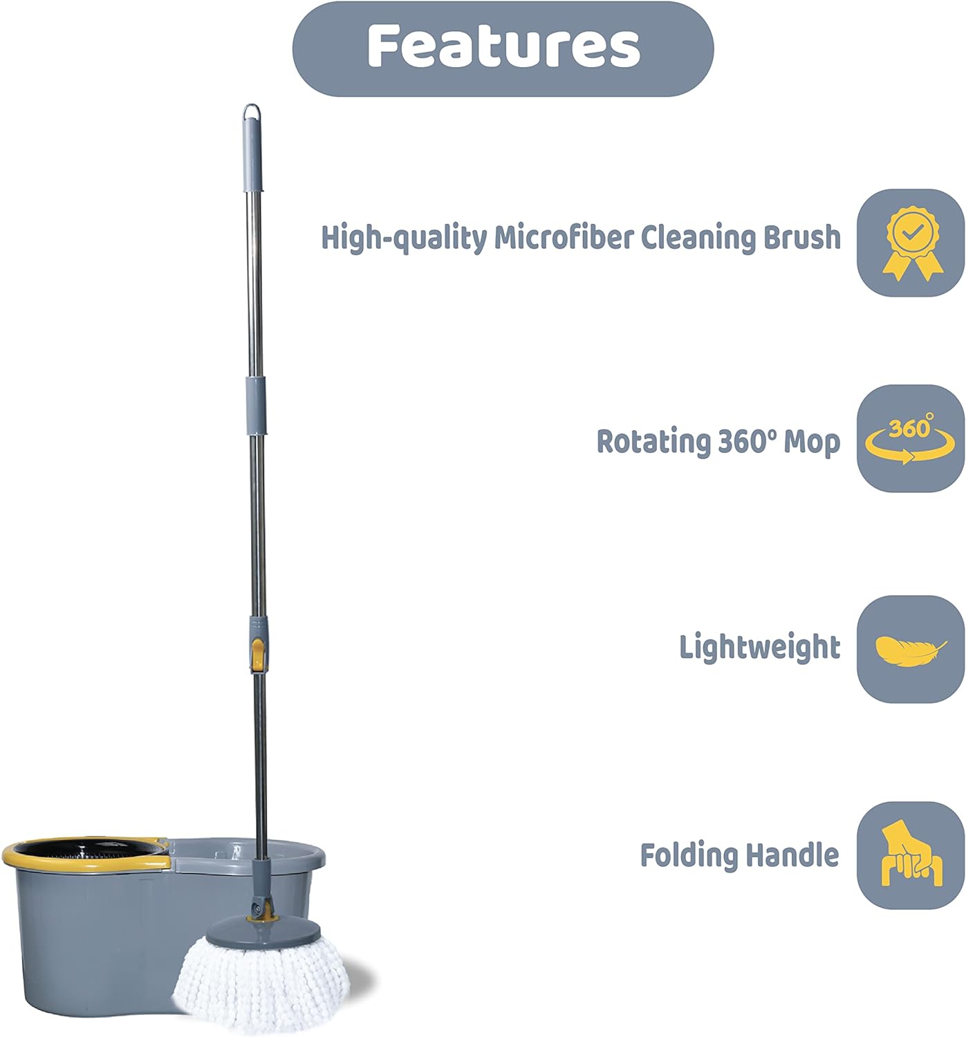 Elegant Spin Mop Grey