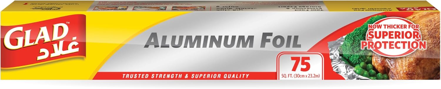 رقائق ألومنيوم جلاد 75 قدم مربع (30 سم × 23.2 متر)