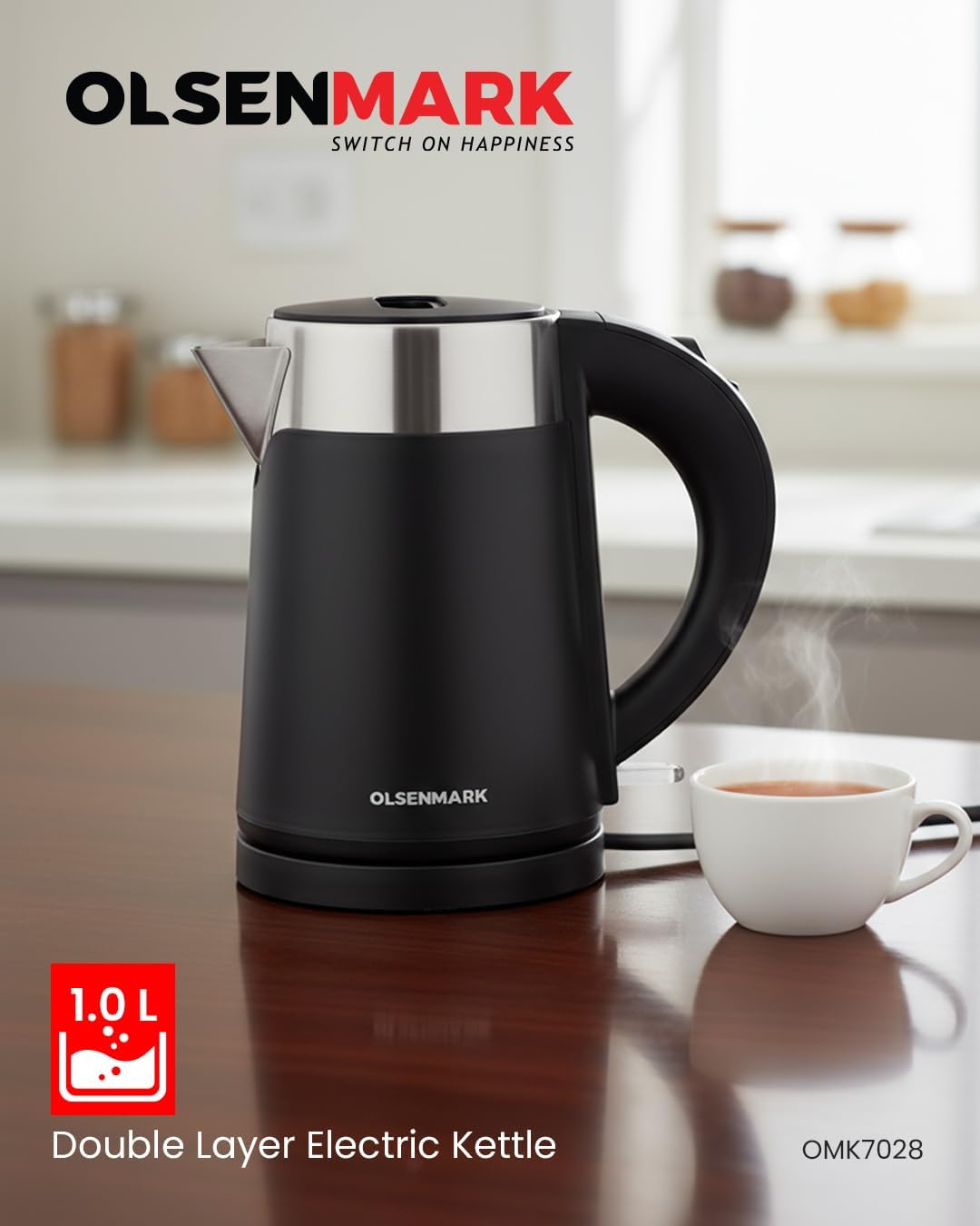 Olsenmark Electric Kettle 1.0L - 800W