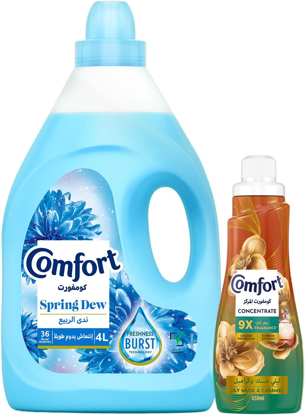 Comfort Dilute Spring Dew 4L + Fabric Conditioner Blue Love 650ML | Pack of 4