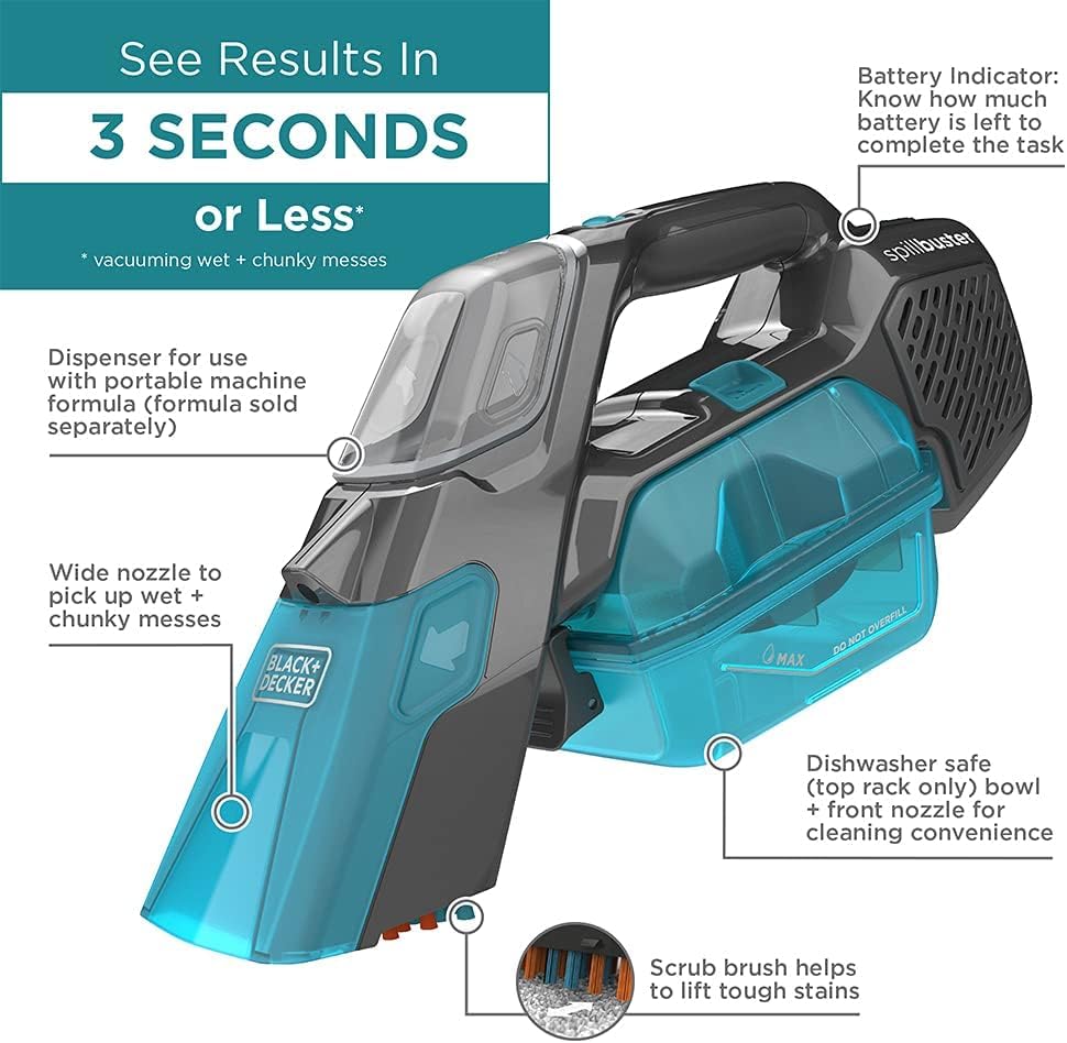 منظف ​​البقع الرطبة والجافة يعمل بقوة 12 فولت مع فرشاة يدوية