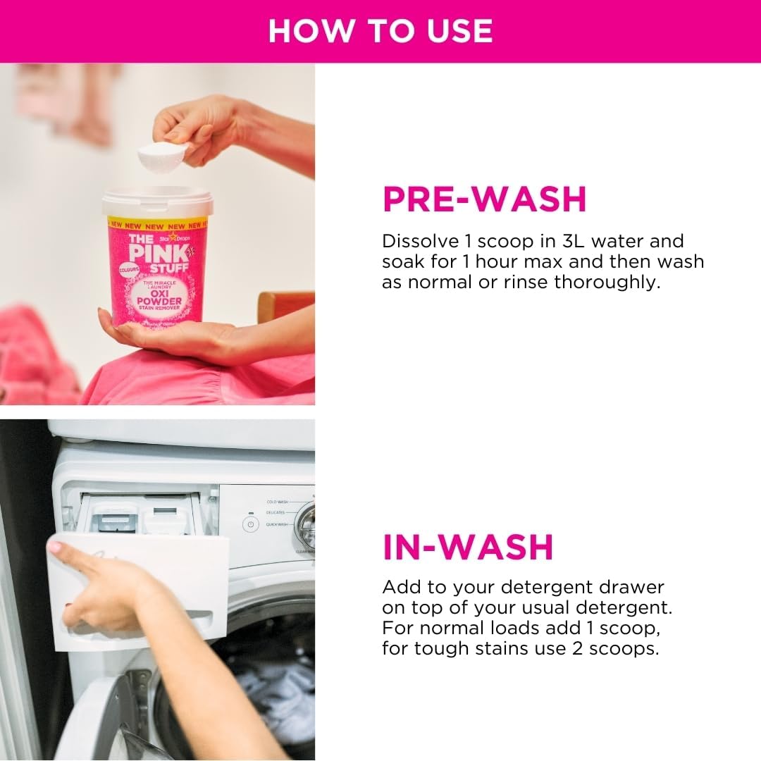 The Pink Stuff Stain Remover Powder Colour 1KG | Pack of 6
