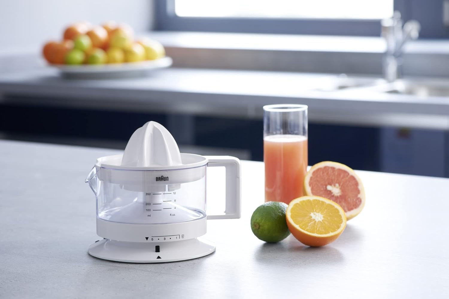 Braun Juicer, 400 ML, with Scale, Auto Stop, Adjustable Pulp Control
