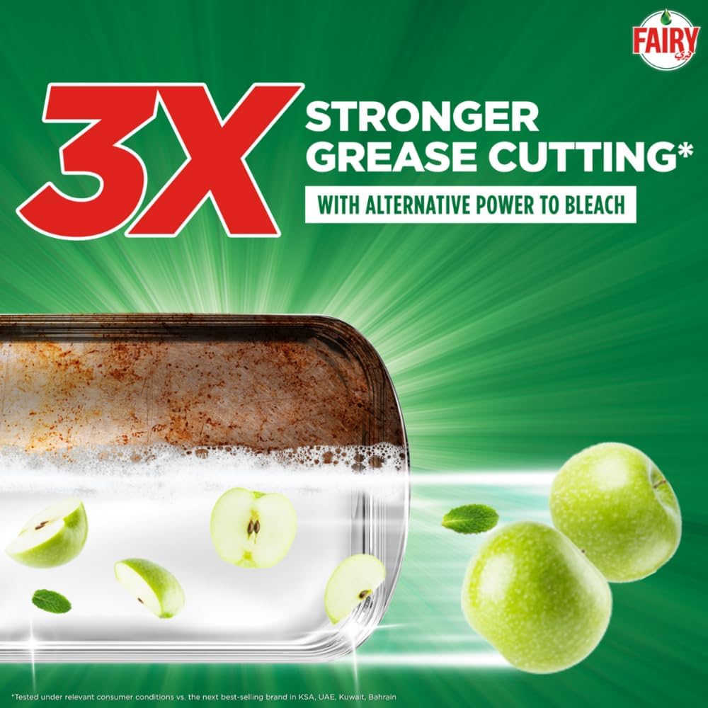 Fairy Dishwash Green Apple 900ml 3X Grease Cutting Power