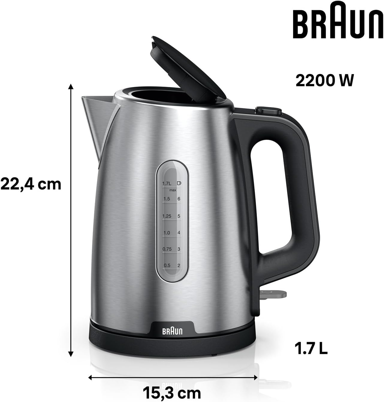 Braun Stainless Steel, PurShine, 2200 Watts, 1.7L